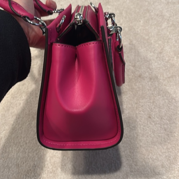 Michael kors hot pink top handle bag leather with strap for crossbody NWOT - Picture 5 of 10
